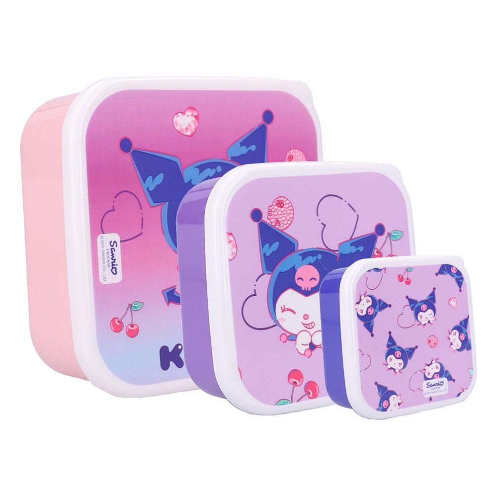 Sanrio Pack de 3 Fiambreras Kuromi Fresh Bites Frikytopia