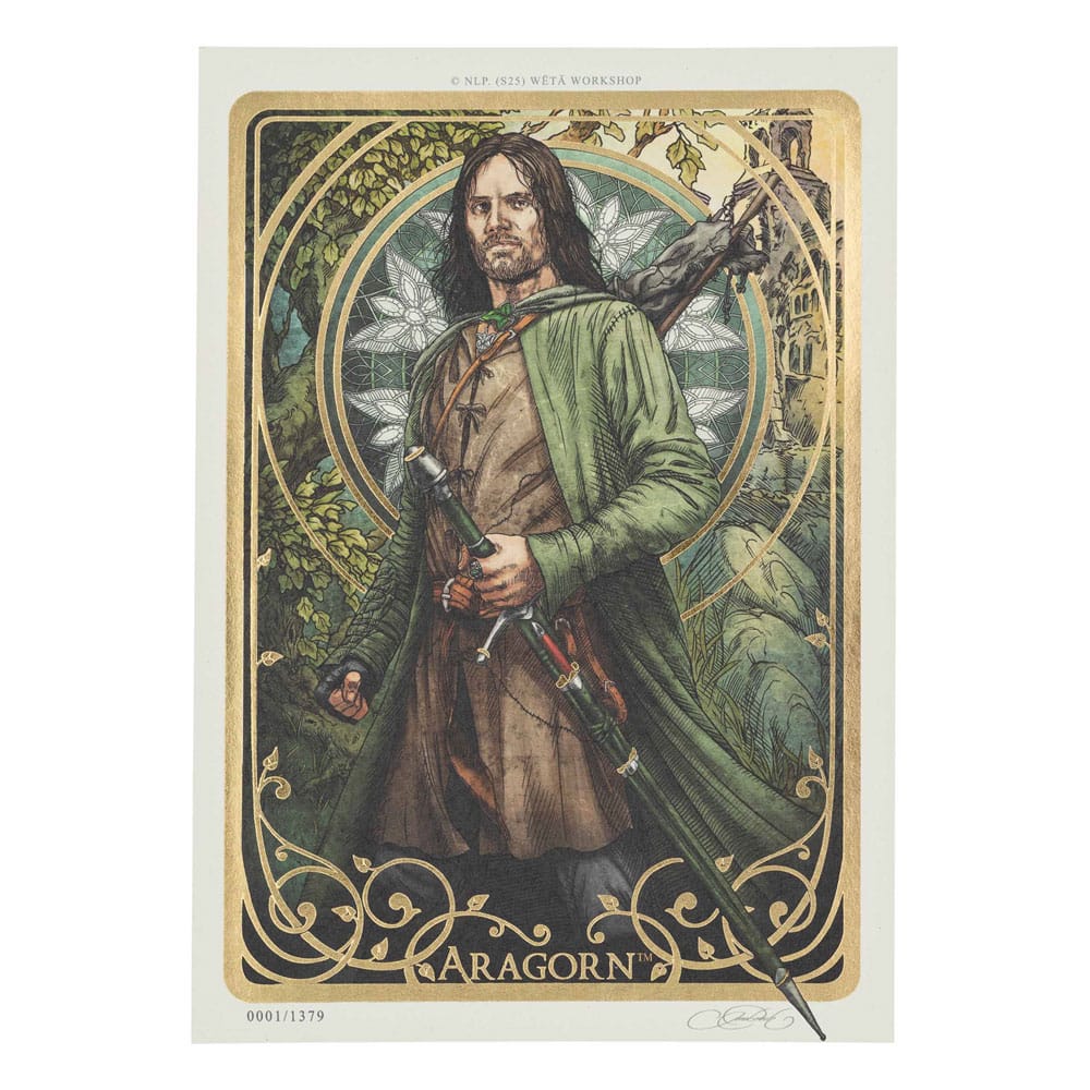El Señor de los Anillos Litografia Aragorn Art Card 14 x 21 cm Limited Edition