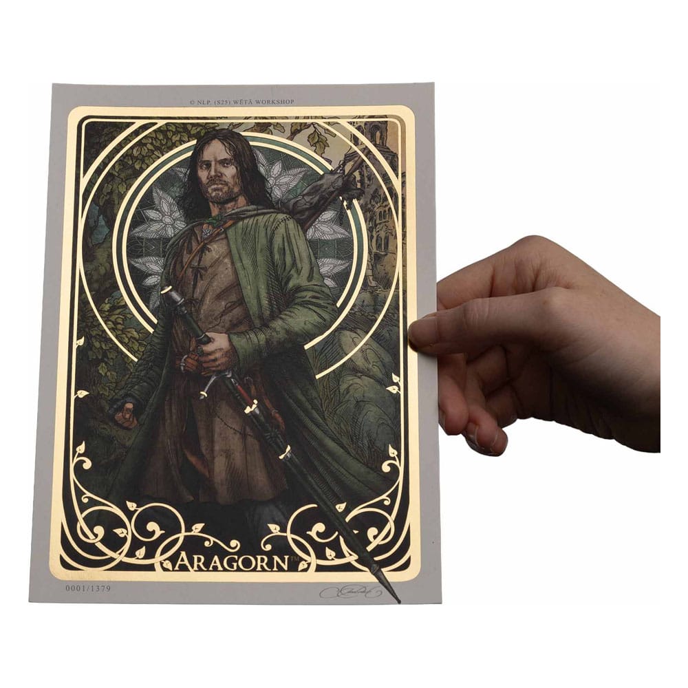 El Señor de los Anillos Litografia Aragorn Art Card 14 x 21 cm Limited Edition