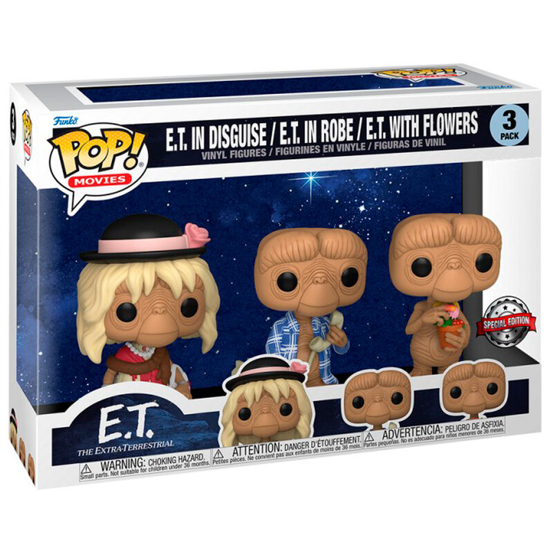 Blister 3 figuras POP E.T El Extraterrestre Exclusive Frikytopia