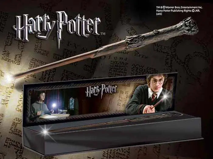 Varita magica luminosa the noble collection harry potter 35 cm