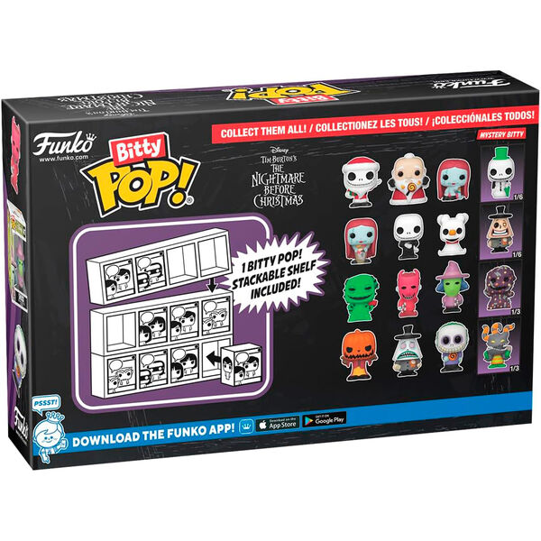 Blister 4 figuras Bitty POP Disney Pesadilla Antes de Navidad Oogie Bo