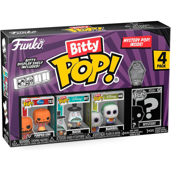 Blister 4 figuras Bitty POP Disney Pesadilla Antes de Navidad Pumpkin Frikytopia