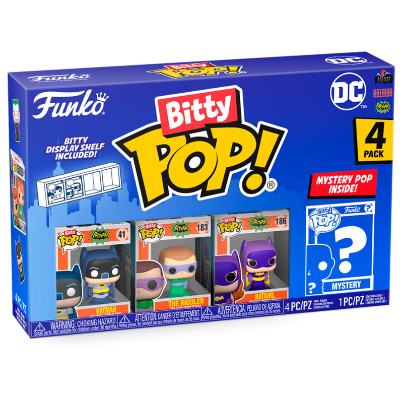 DC Pack de 4 Figuras Bitty POP! Vinyl Batman Adam West 2,5 cm Frikytopia