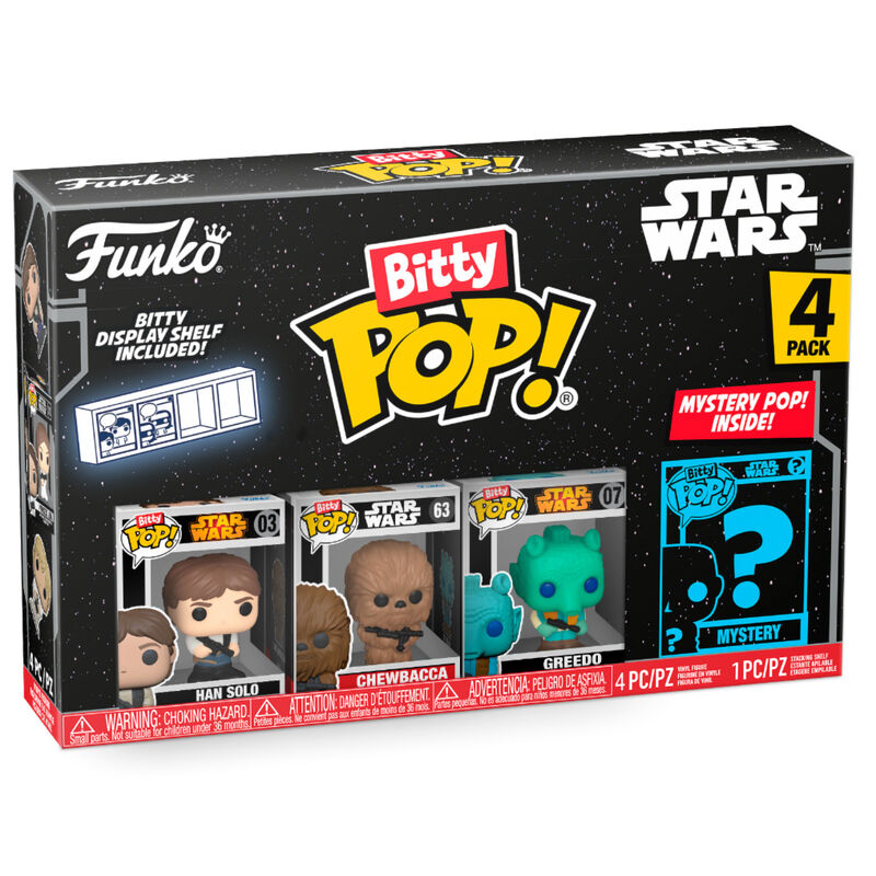 Blister 4 figuras Bitty POP Star Wars Han Solo Frikytopia