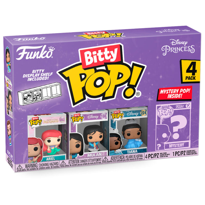 Blister 4 figuras Bitty POP Disney Princesas Ariel Frikytopia