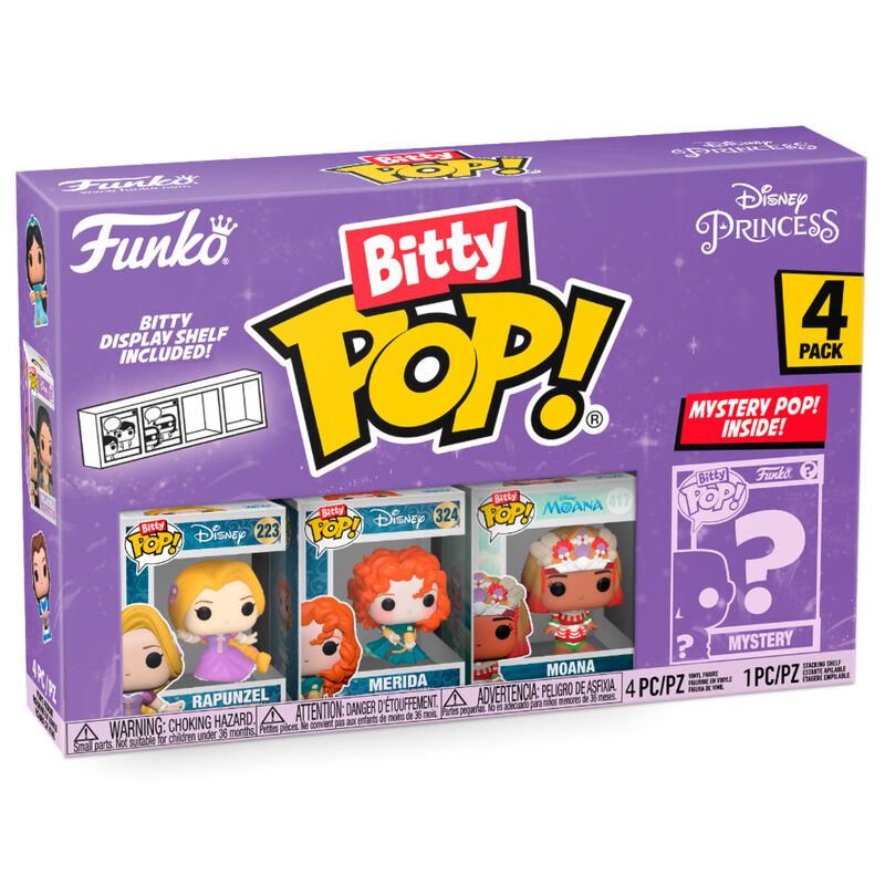 Blister 4 figuras Bitty POP Disney Princesas Rapunzel Frikytopia
