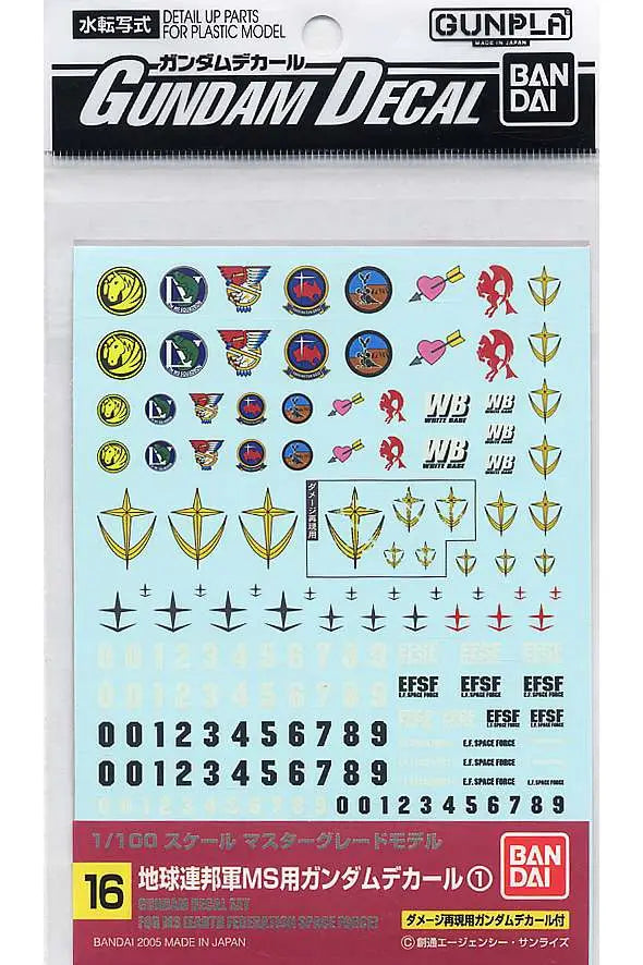 GUNDAM DECAL MG MULTI FEDERATION Frikytopia