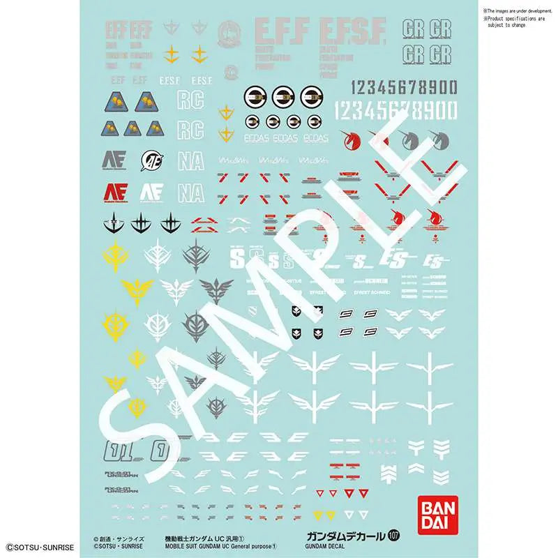 GUNDAM DECAL 107 GUNDAM UC 1 Frikytopia