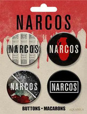 NARCOS LOGOS BUTTONS 4 PACK