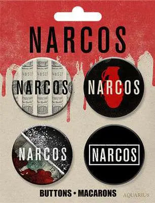 NARCOS LOGOS BUTTONS 4 PACK Frikytopia
