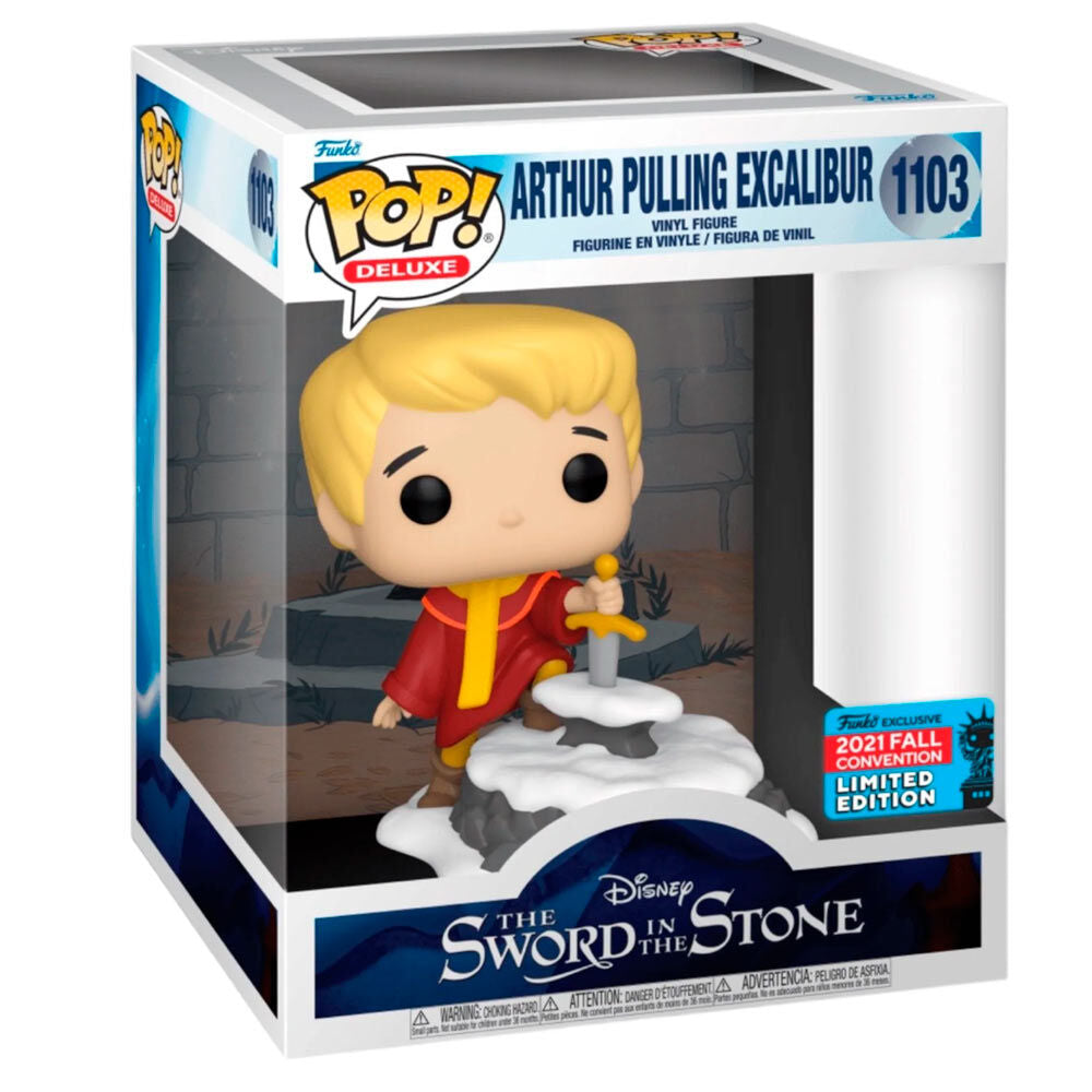 Figura POP Deluxe Disney La espada en la piedra Arthur Pulling Excalibur
