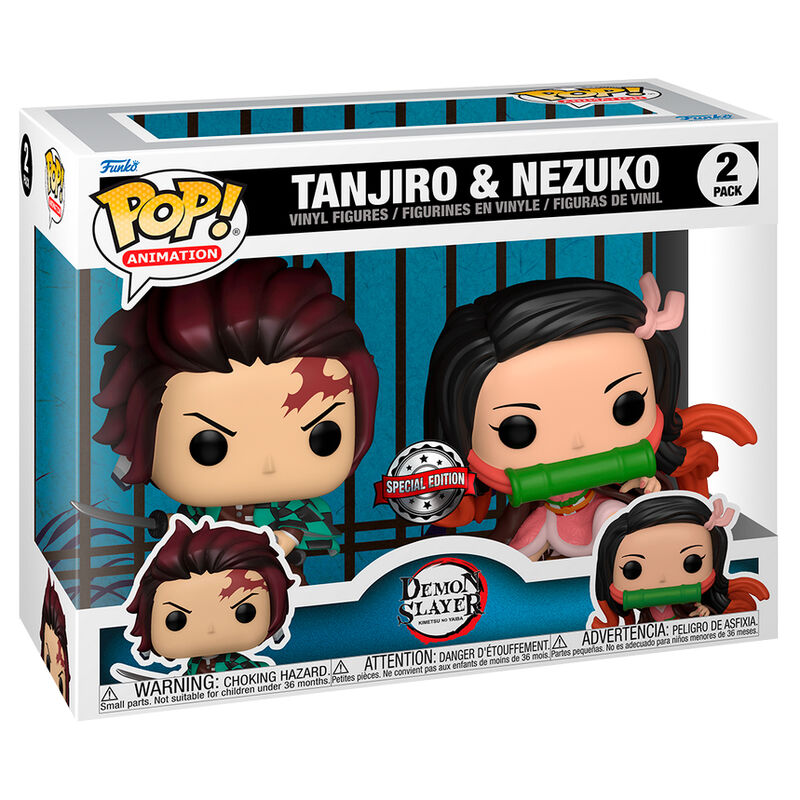 Blister 2 figuras POP Demon Slayer Kimetsu no Yaiba Tanjiro &amp