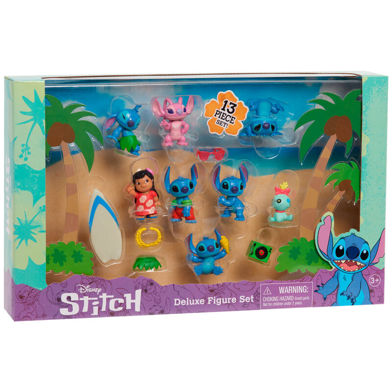 Lilo & Stitch Pack de 8 Minifiguras Stitch Deluxe Figure Set 7 cm Frikytopia