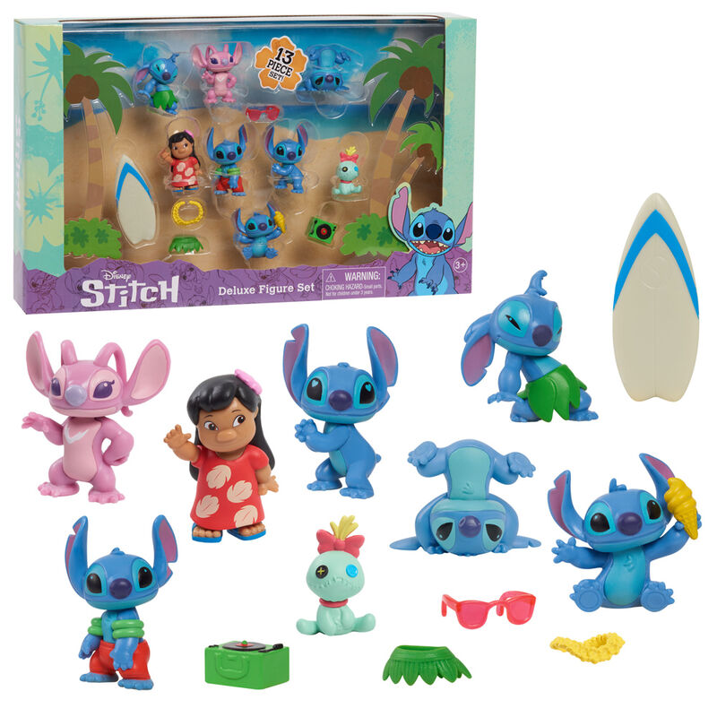 Lilo & Stitch Pack de 8 Minifiguras Stitch Deluxe Figure Set 7 cm