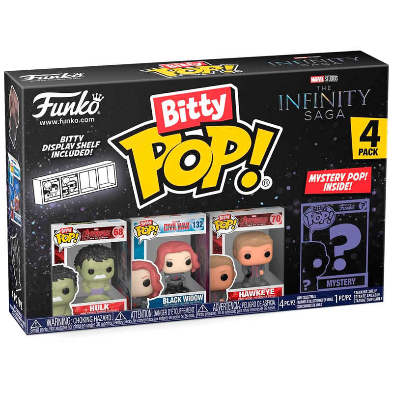 Marvel Pack de 4 Figuras Bitty POP! Vinyl Hulk 2,5 cm Frikytopia
