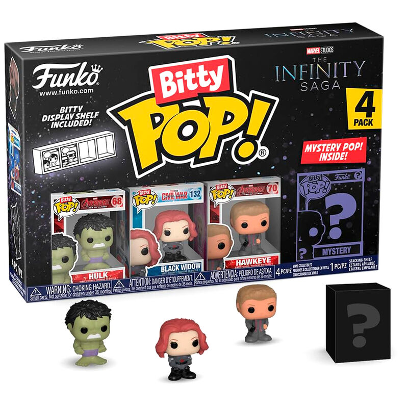 Marvel Pack de 4 Figuras Bitty POP! Vinyl Hulk 2,5 cm