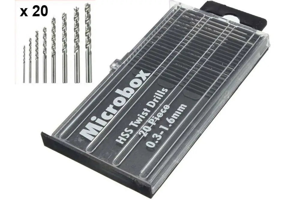 MICROBOX DRILL BITS SET (20) 0.3-1.6mm Frikytopia