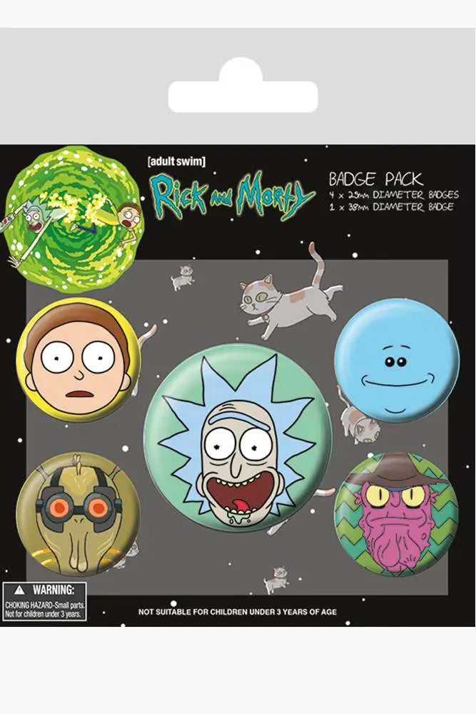 RICK AND MORTY FACES Chapa PACK Frikytopia