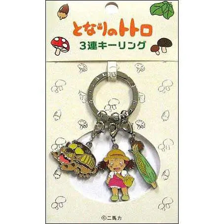 TOTORO MEI-CATBUS-CORN 3 CHARMS KEYRING Frikytopia