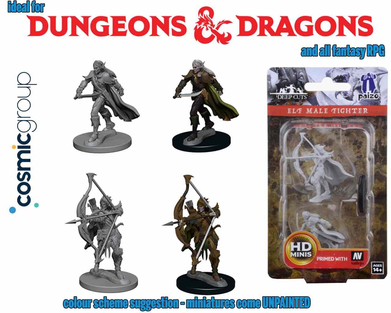 PATHFINDER DEEP CUT UNPAINTED MINIATURES - ELF MALE FIGHTER