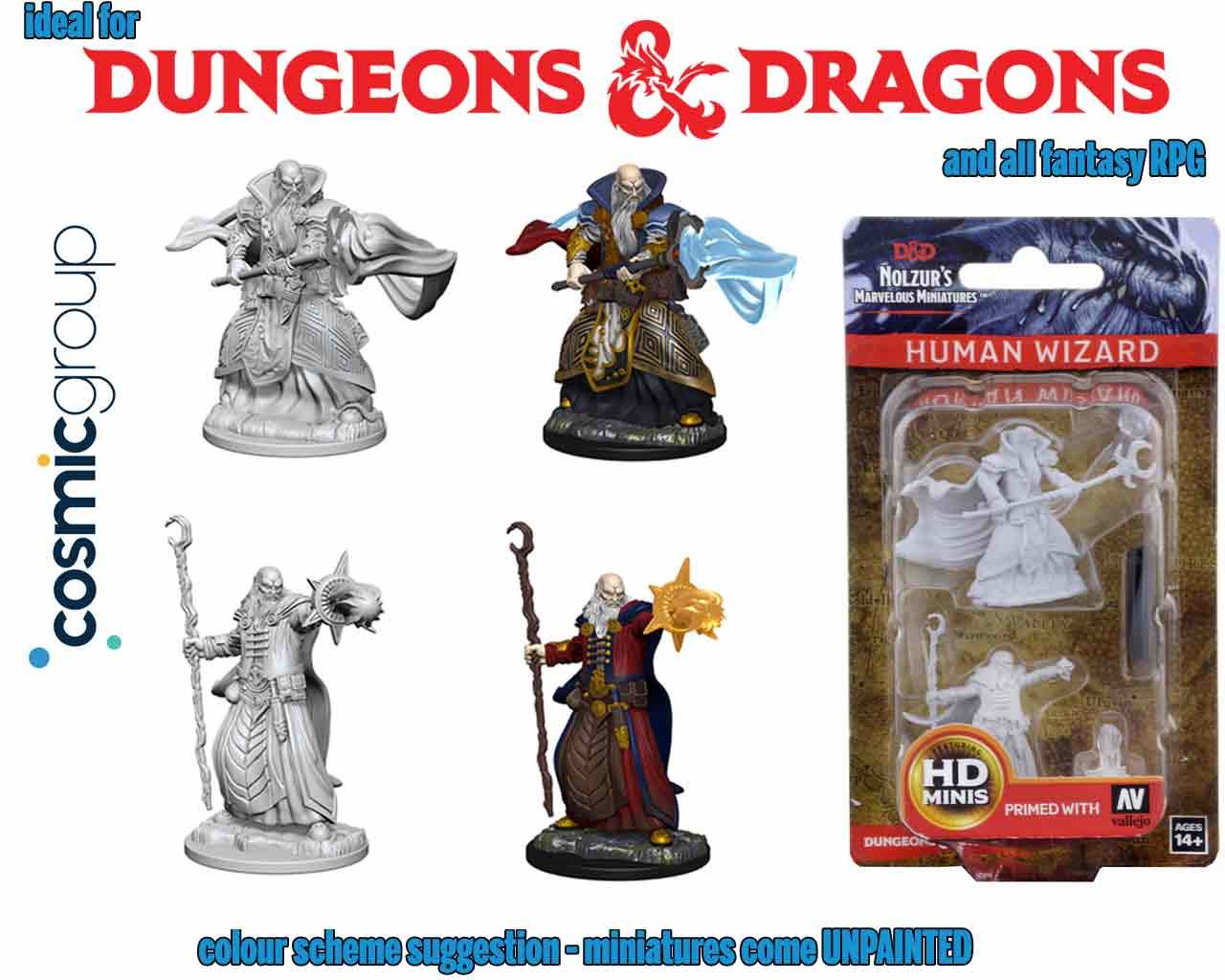 D&D NOLZUR'S MARVELOUS MINIATURES - HUMAN MALE WIZARD Frikytopia