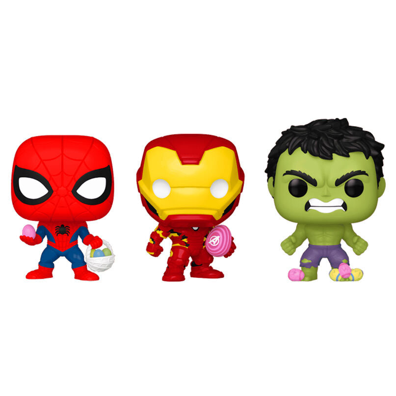 Blister 3 figuras Carrot Pocket POP Marvel Spiderman Hulk Iron Man Pascu