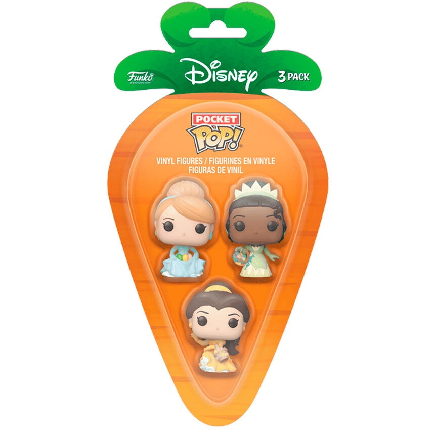 Blister 3 figuras Carrot Pocket POP Disney Princesas Cenicienta Tiana Be Frikytopia