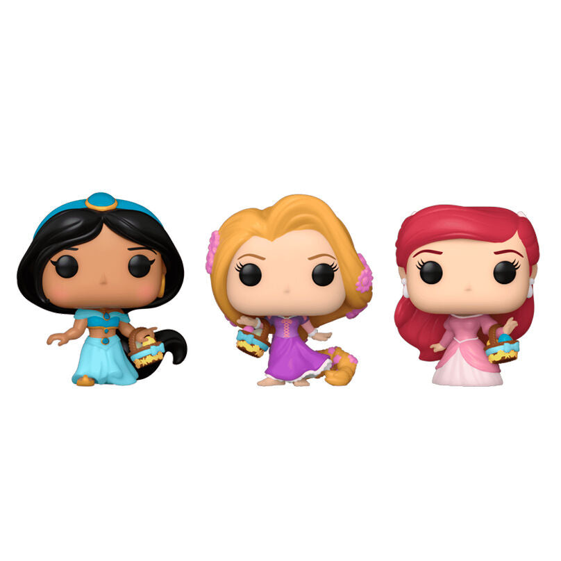 Blister 3 figuras Carrot Pocket POP Disney Princesas Rapunzel Ariel Jasm