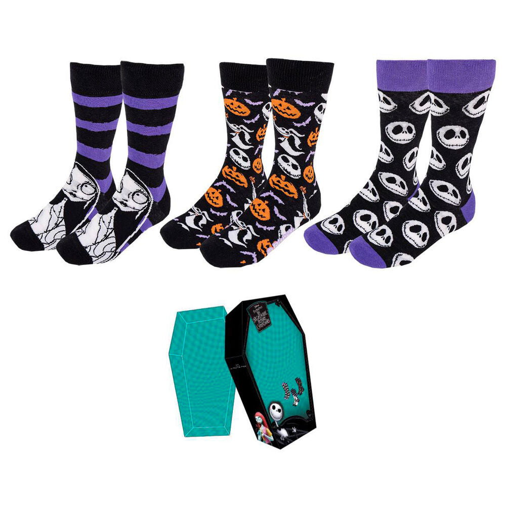 Set 3 calcetines Pesadilla Antes de Navidad Disney