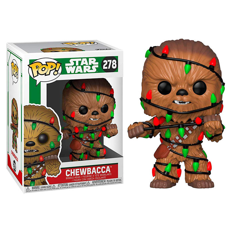 Star Wars POP! Vinyl Cabezón Holiday Chewbacca with Lights 9 cm