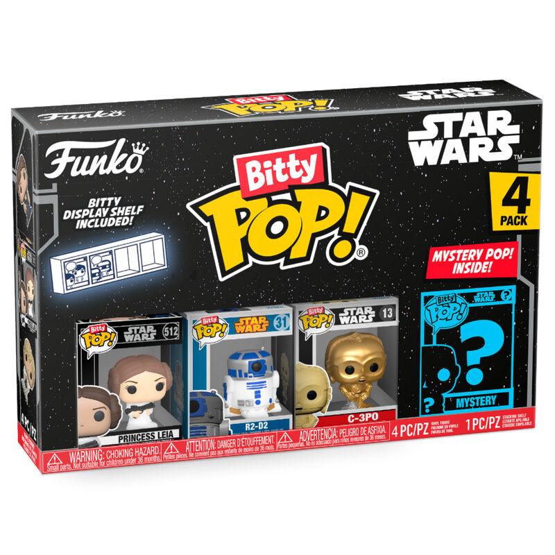 Blister 4 figuras Bitty POP Star Wars Leia Frikytopia