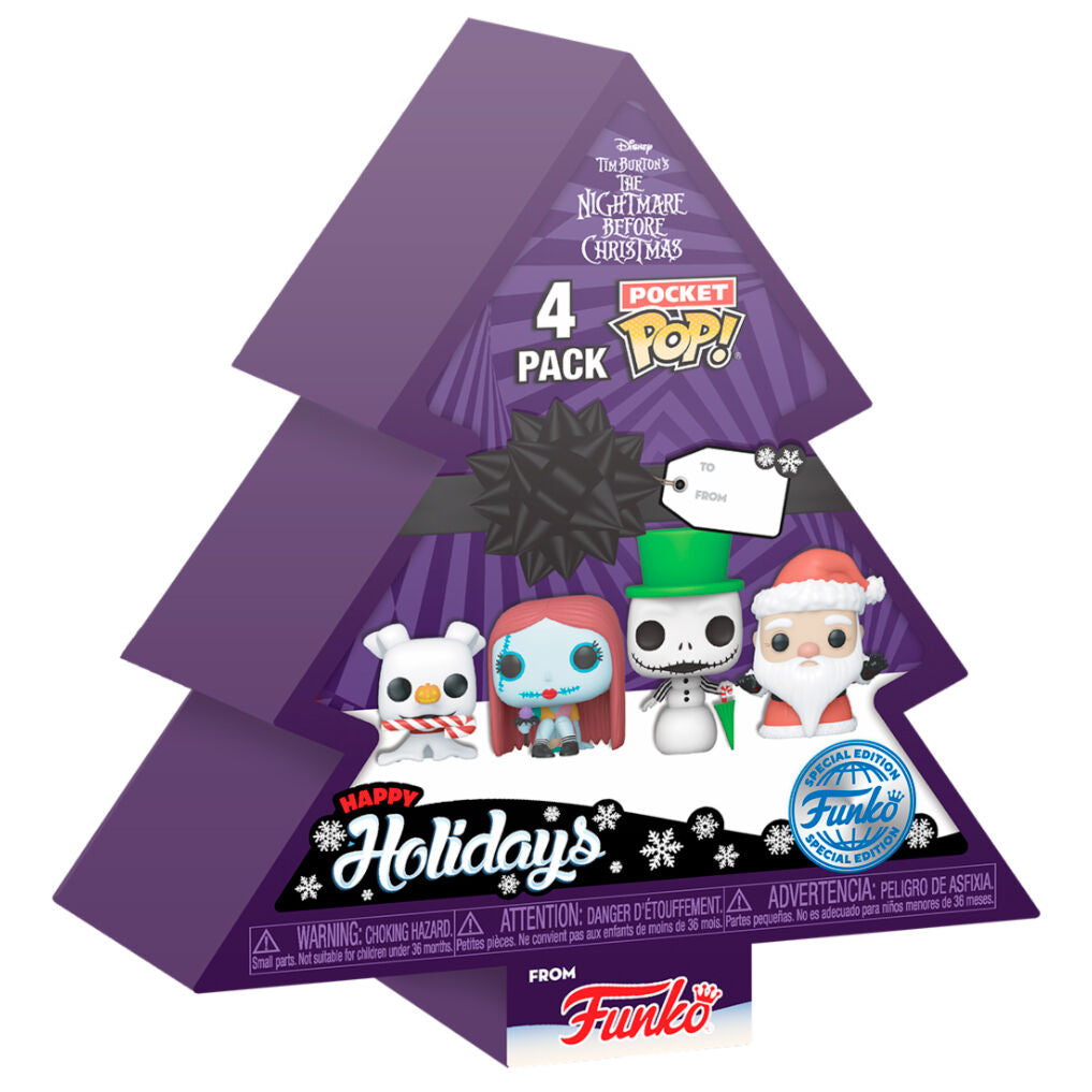Arbol con 4 figuras Pocket POP Disney Pesadilla Antes de Navidad Holiday
