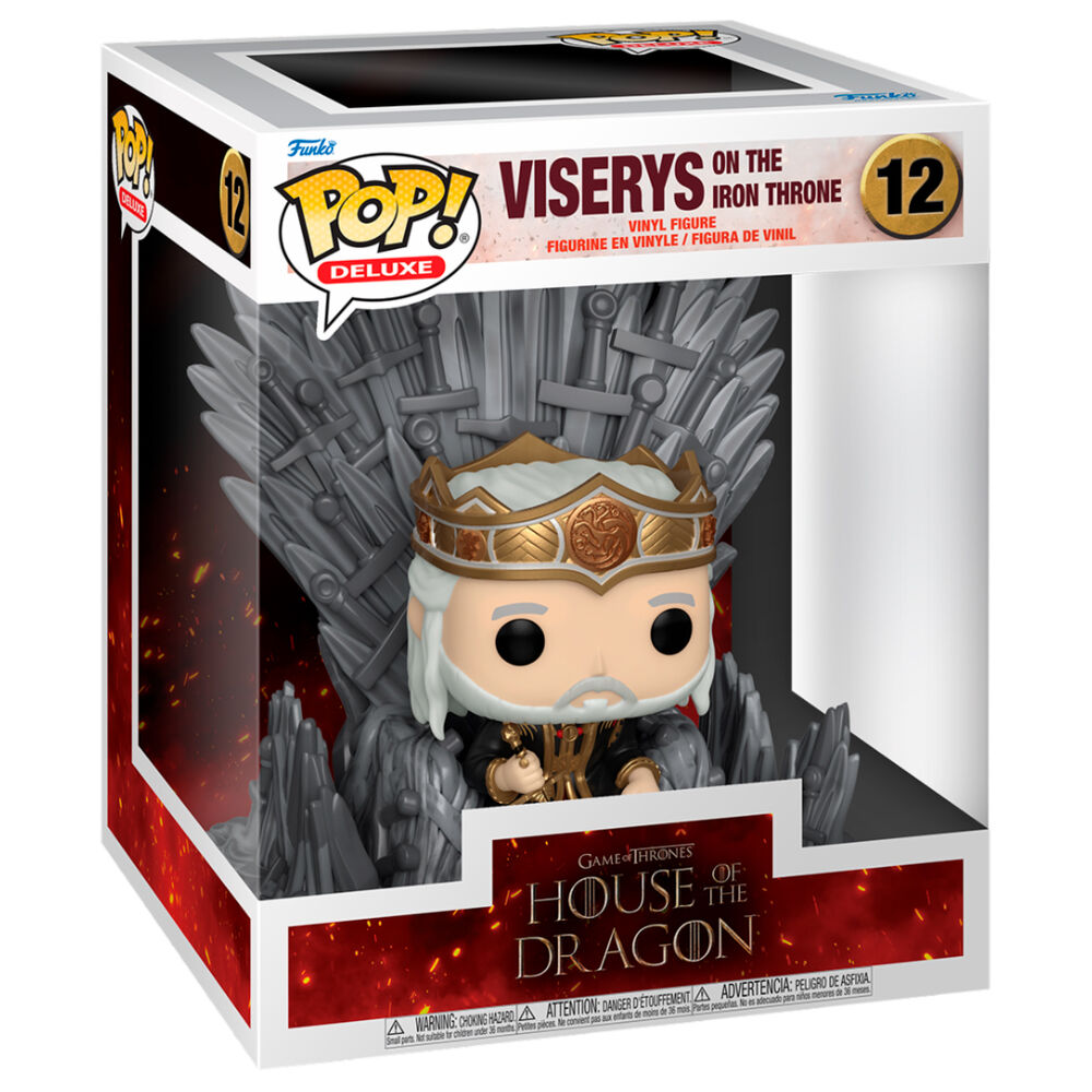La casa del dragón POP! Deluxe Vinyl Figura Viserys on Throne 9 cm