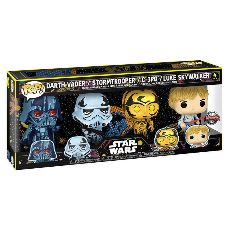 Blister 4 figuras POP Star Wars Exclusive Frikytopia