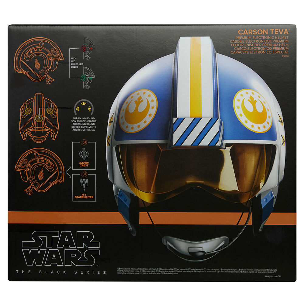 Réplica casco electronico hasbro star wars the black series carson teva
