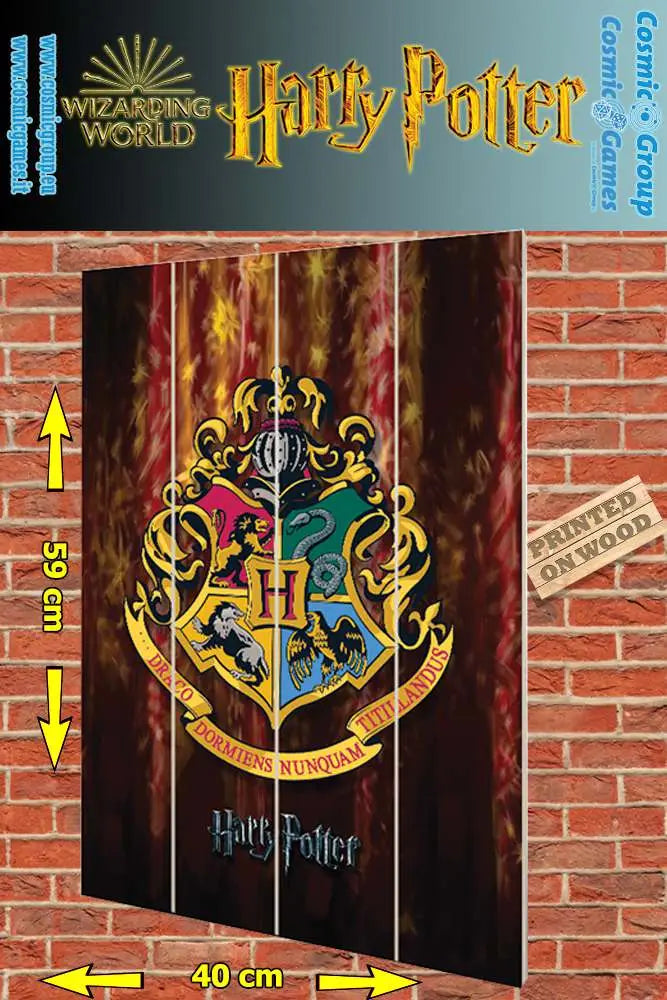 HARRY POTTER HOGWARTS CREST WOOD PRINT Frikytopia