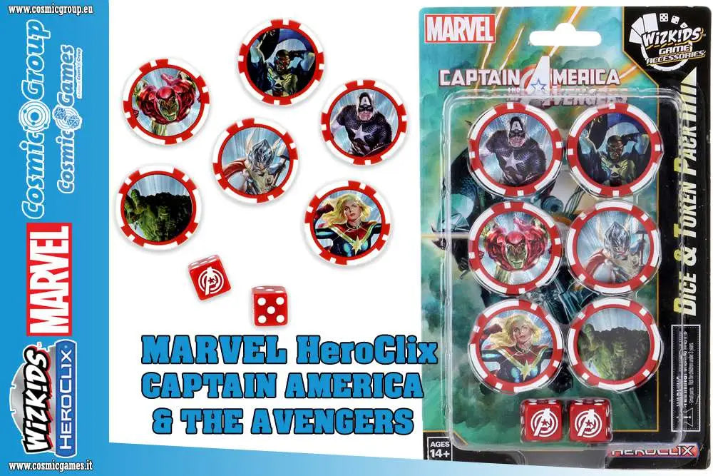 MHC CAP.AMERICA & AVENGERS DICE & TOKEN Frikytopia