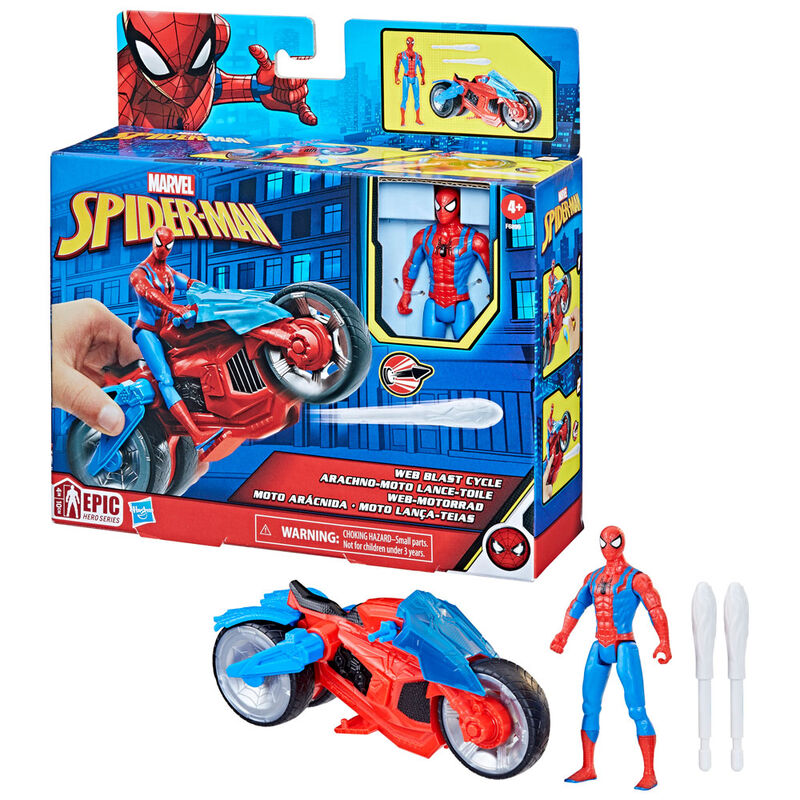 Figura hasbro marvel spider man moto arácnida