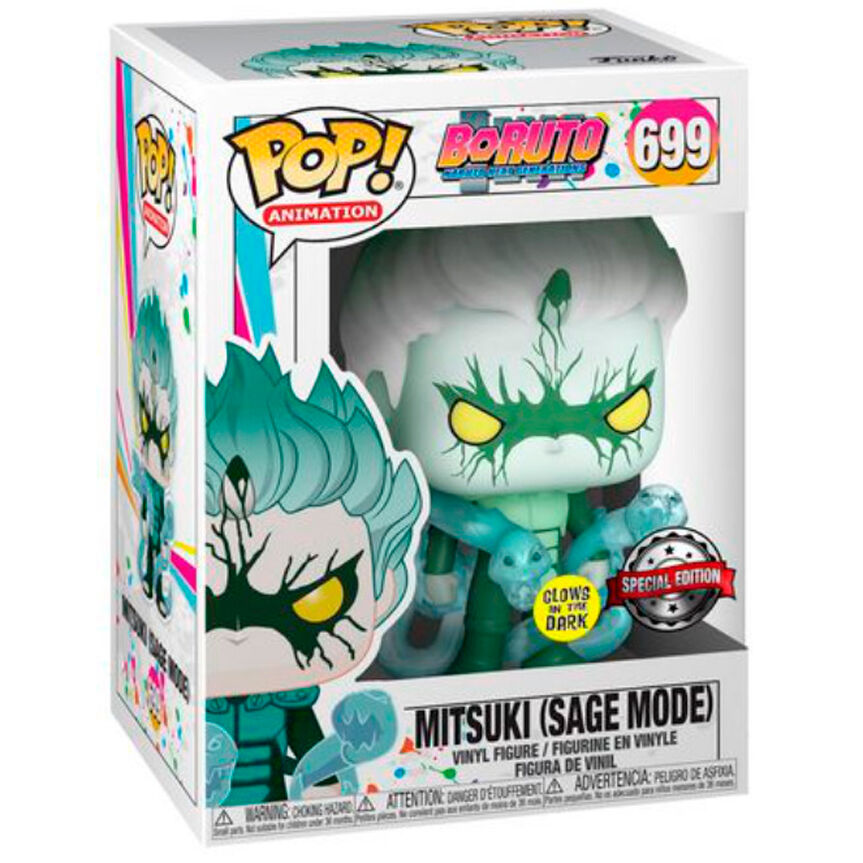 Funko pop animacion boruto mitsuki sage mode brillo en la oscuridad