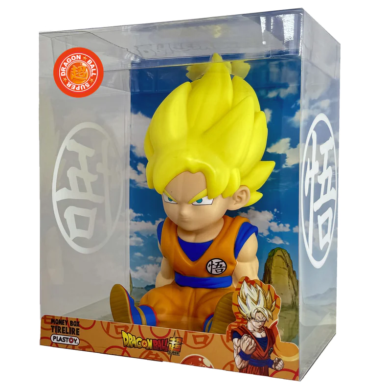 Figura hucha plastoy dragon ball super saiyan son goku