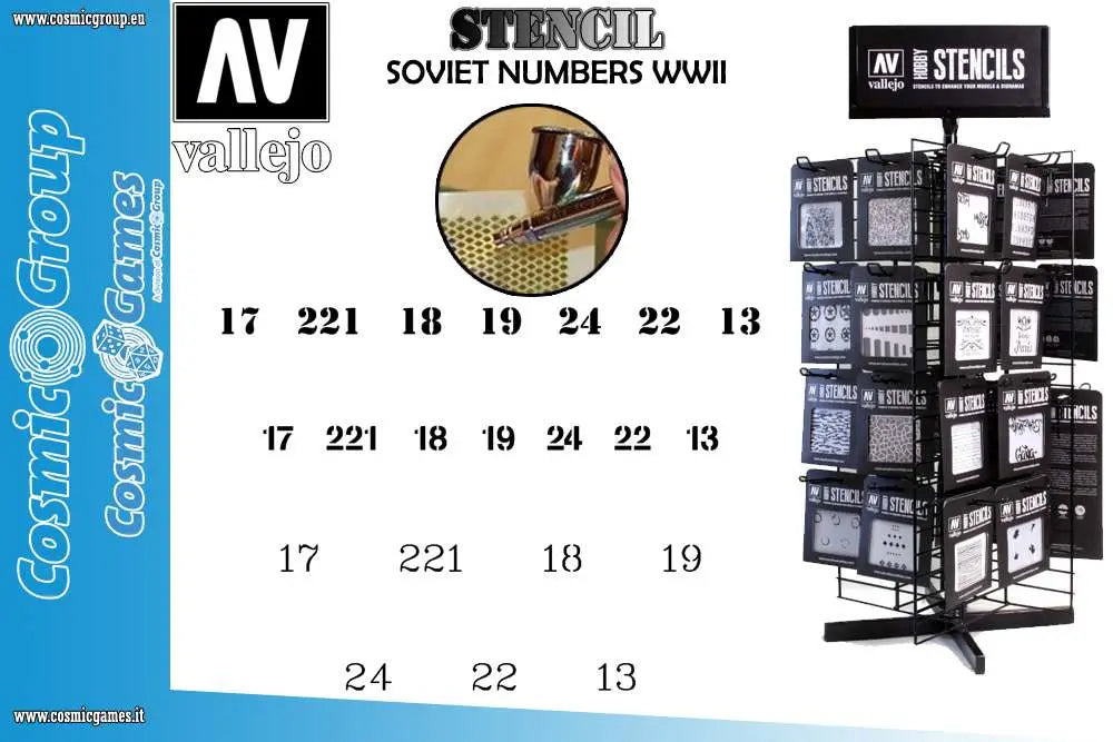 STENCIL STAFV003 SOVIET NUMBERS WWII Frikytopia