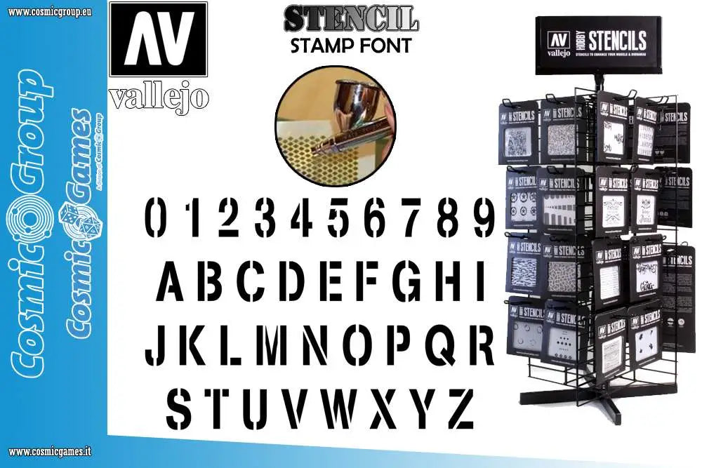 STENCIL STLET002 STAMP FONT Frikytopia