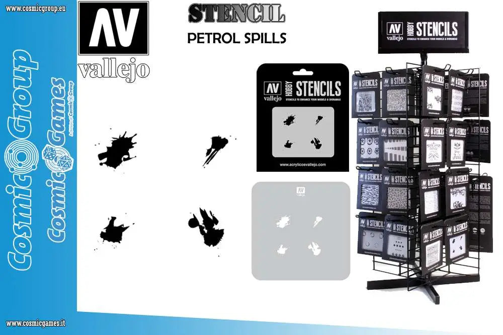 STENCIL STTX004 PETROL SPILLS Frikytopia