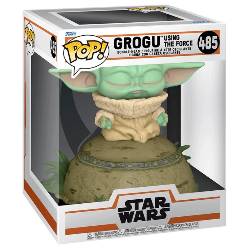 Funko pop deluxe star wars the mandalorian the child usando la fuerz