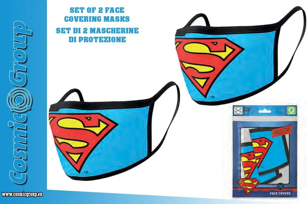 SUPERMAN LOGO FACE DC COVER.MASK SET(2) Frikytopia