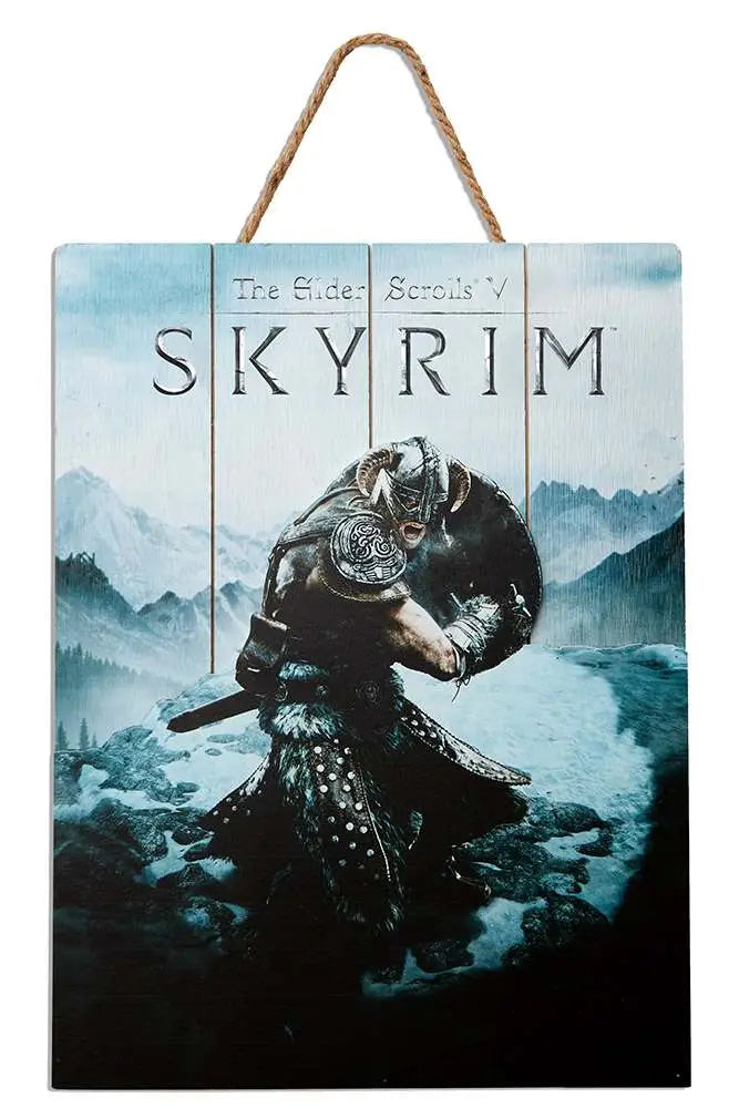 SKYRIM AEREAL WOODEN POSTER Frikytopia