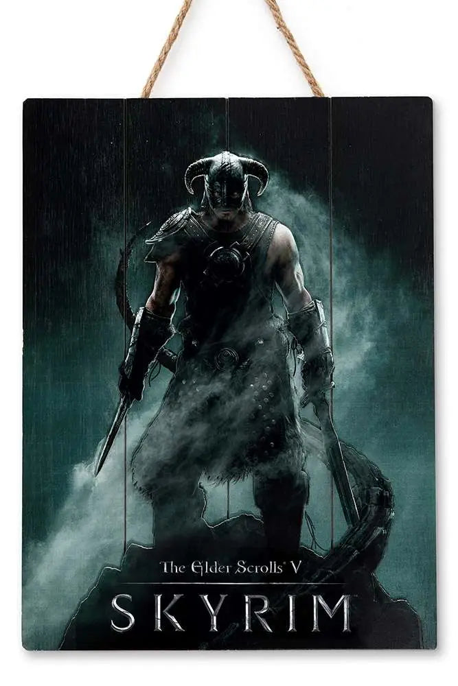 SKYRIM DRAGONBORN WOODEN POSTER Frikytopia