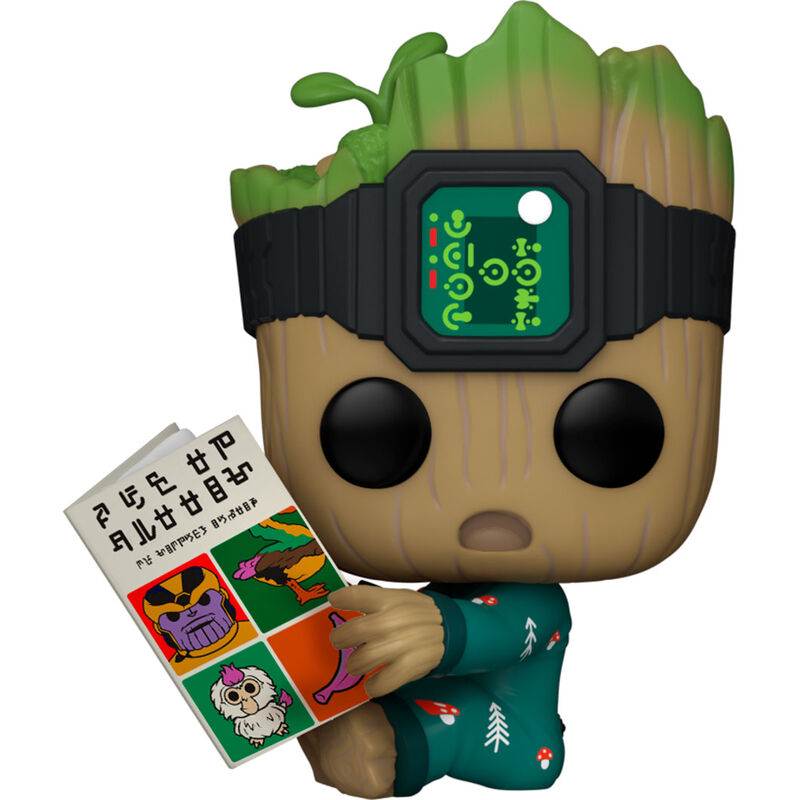 Funko pop marvel guardianes galaxia groot en pijama con libro