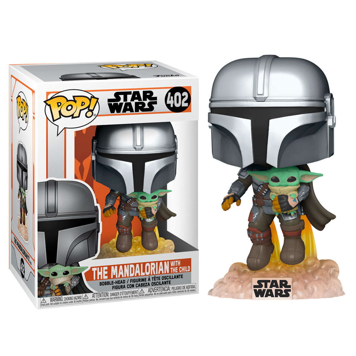 Figura POP Star Wars The Mandalorian Mando Flying with Jet Pack Frikytopia
